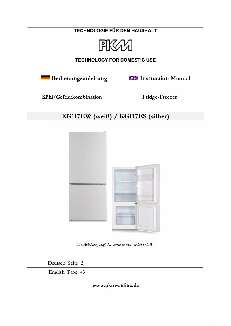 Imagen de la primera página del manual del dispositivo KG117ES