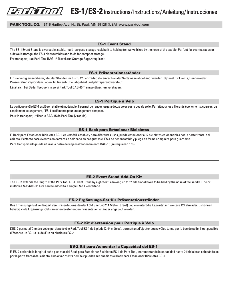 Imagen de la primera página del manual del dispositivo ES-2