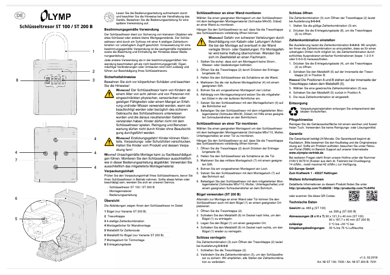 Página 1 del manual Manual de usuario Olympia ST 200B