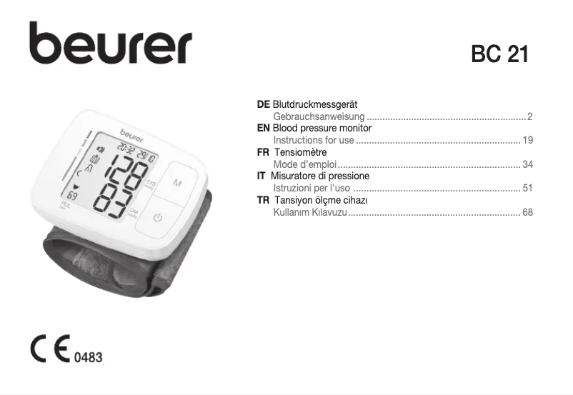 Imagen de la primera página del manual del dispositivo BC 21