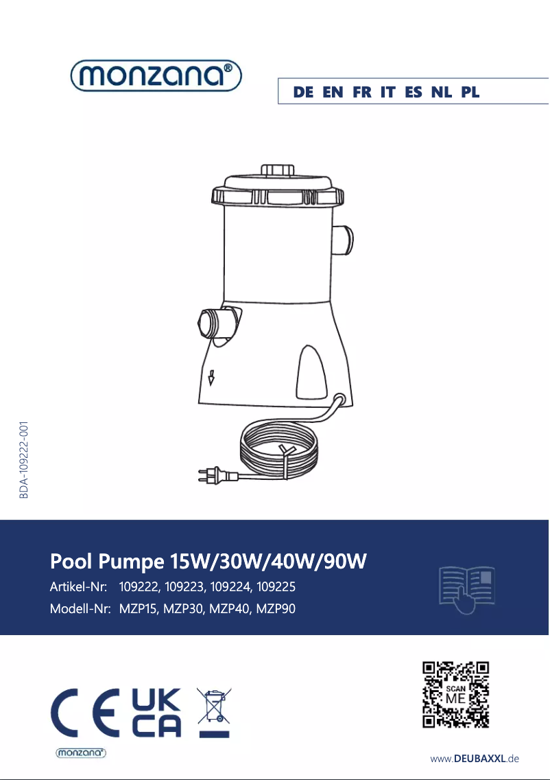 Imagen de la primera página del manual del dispositivo MZP15