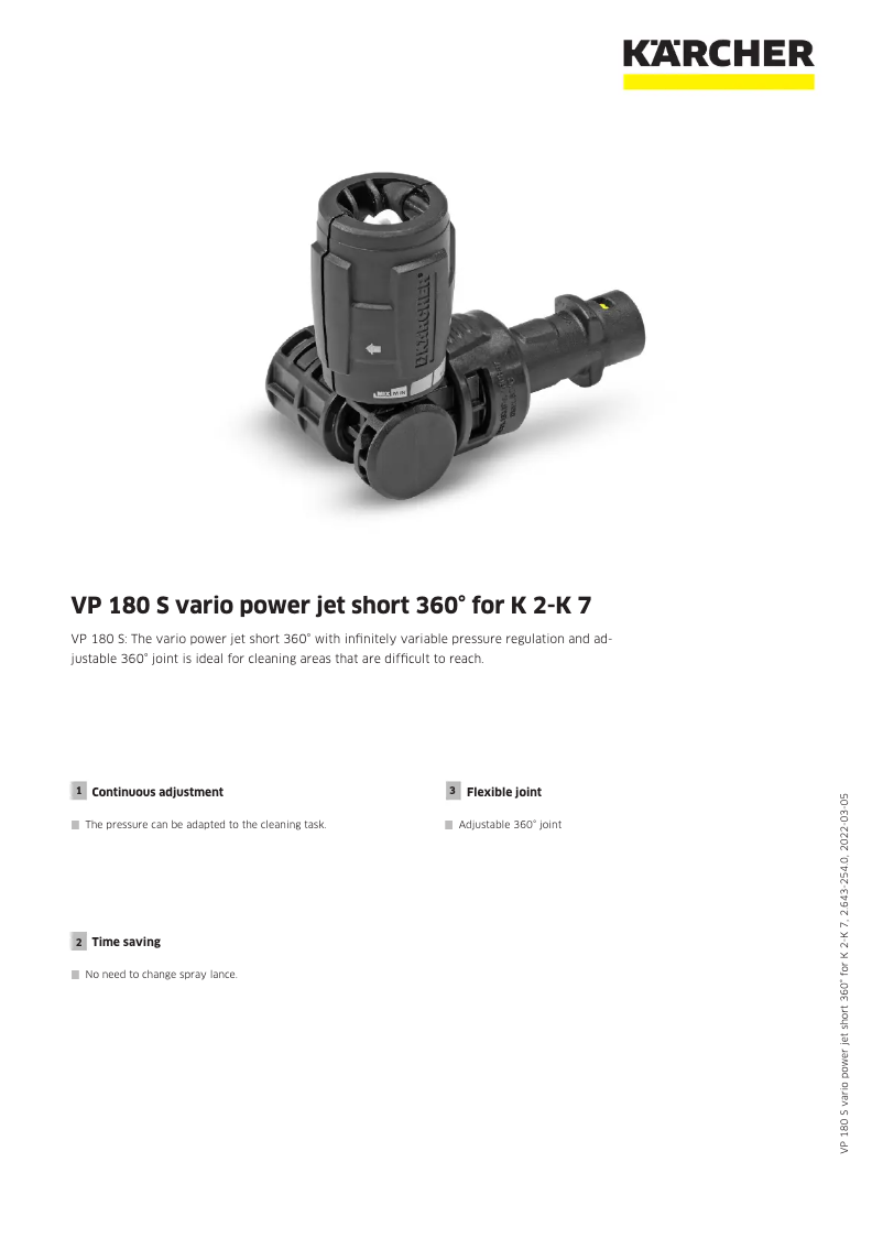 Imagen de la primera página del manual del dispositivo VP 180