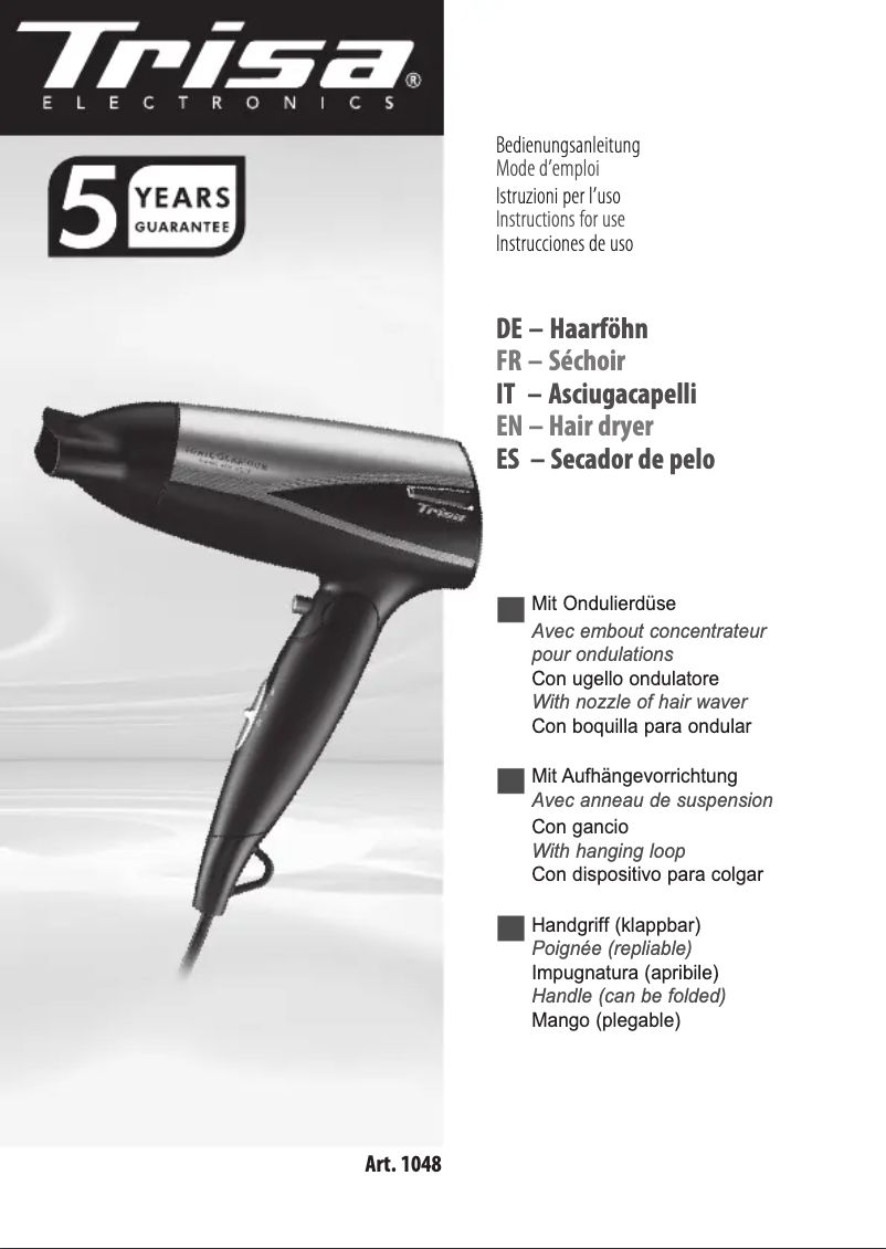 Página 1 del manual Manual de usuario Trisa Ionic Glamour 1048