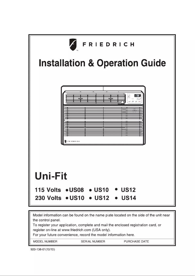 Imagen de la primera página del manual del dispositivo Uni-Fit US12D30B