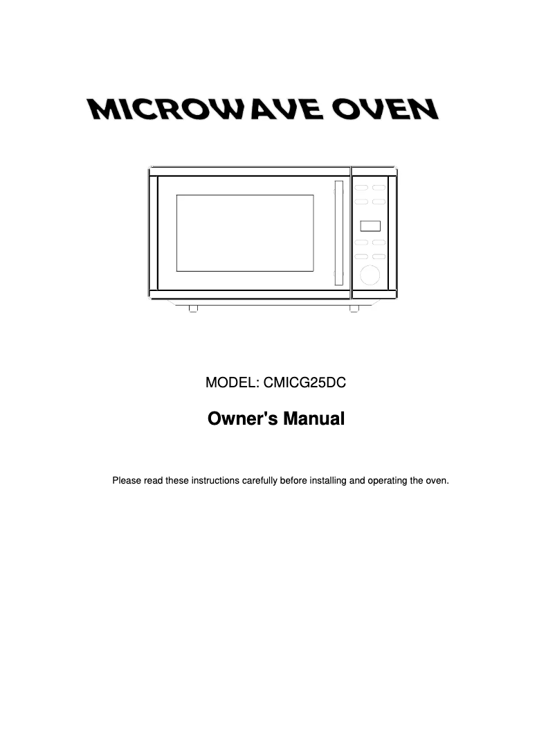 Imagen de la primera página del manual del dispositivo CMICG25DC