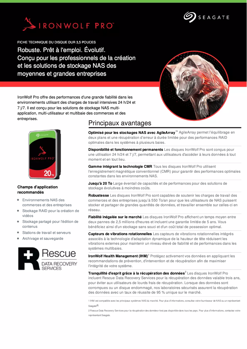 Imagen de la primera página del manual del dispositivo IronWolf