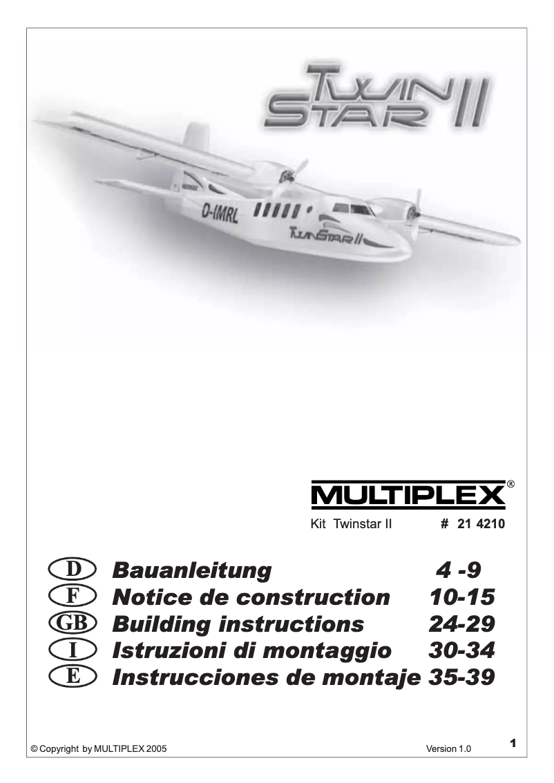Página nº 1 - Manual de usuario Multiplex RR TwinStar II