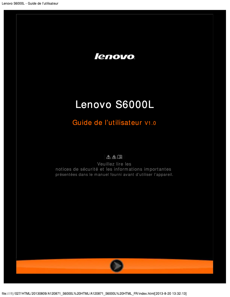 Página nº 1 - Manual de usuario Lenovo IdeaTab S6000L