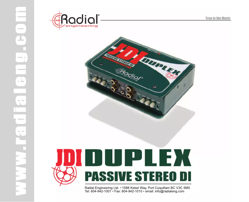 Página 1 del manual Manual de usuario Radial Engineering JDI Duplex