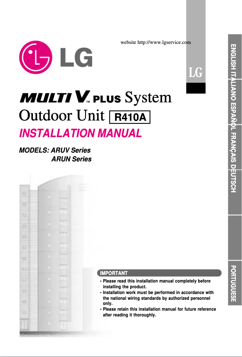 Página 1 del manual Manual de usuario LG ARUV1408T1