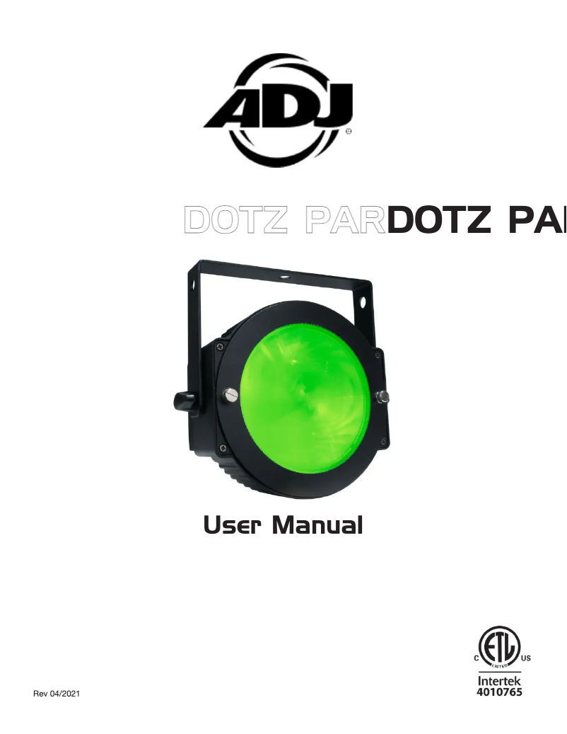 Página 1 del manual Manual de usuario Adj Dotz Par
