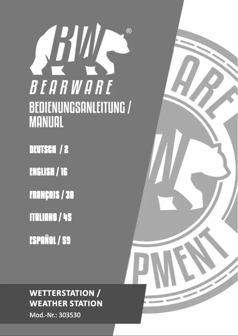 Página 1 del manual Manual de usuario Bearware 303530