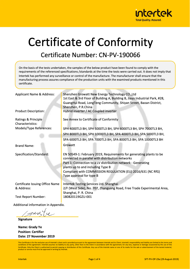 Página nº 1 - Guía de instalación Growatt SPA 5000TL3 BH