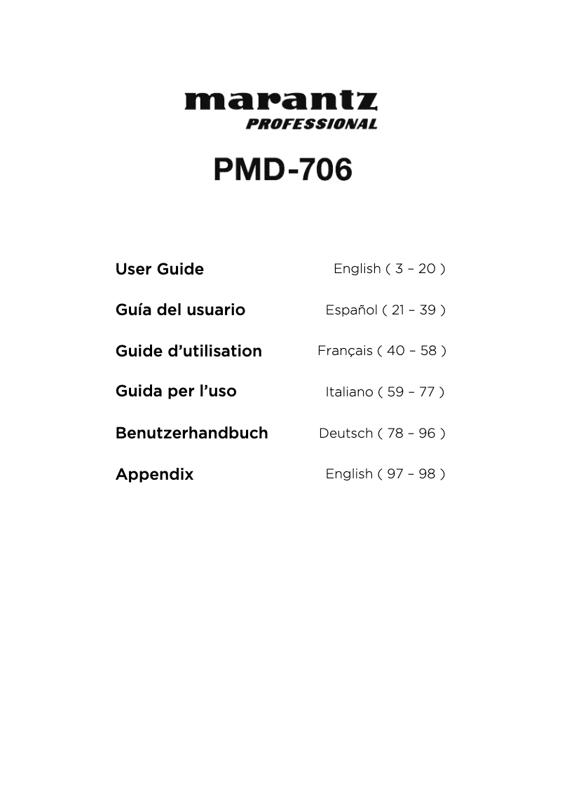 Imagen de la primera página del manual del dispositivo PMD-706