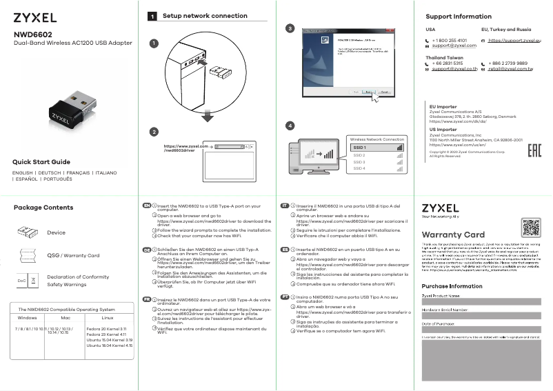 Página 1 del manual Guía de inicio rápido ZyXEL NWD6602