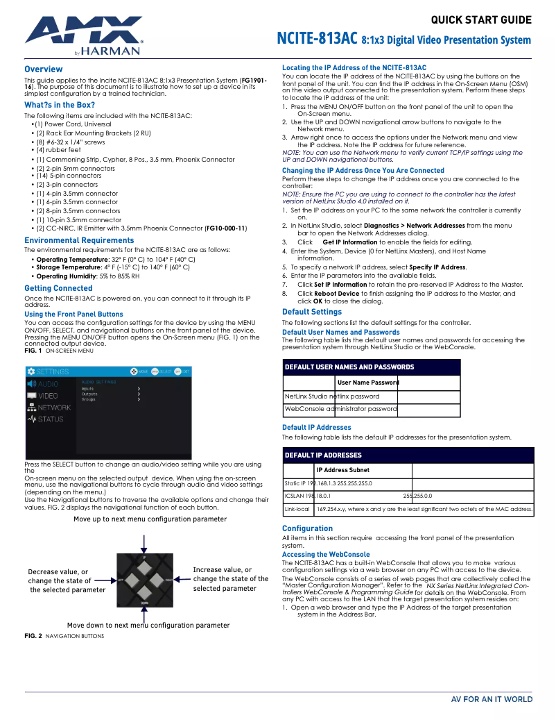 Imagen de la primera página del manual del dispositivo NCITE-813AC