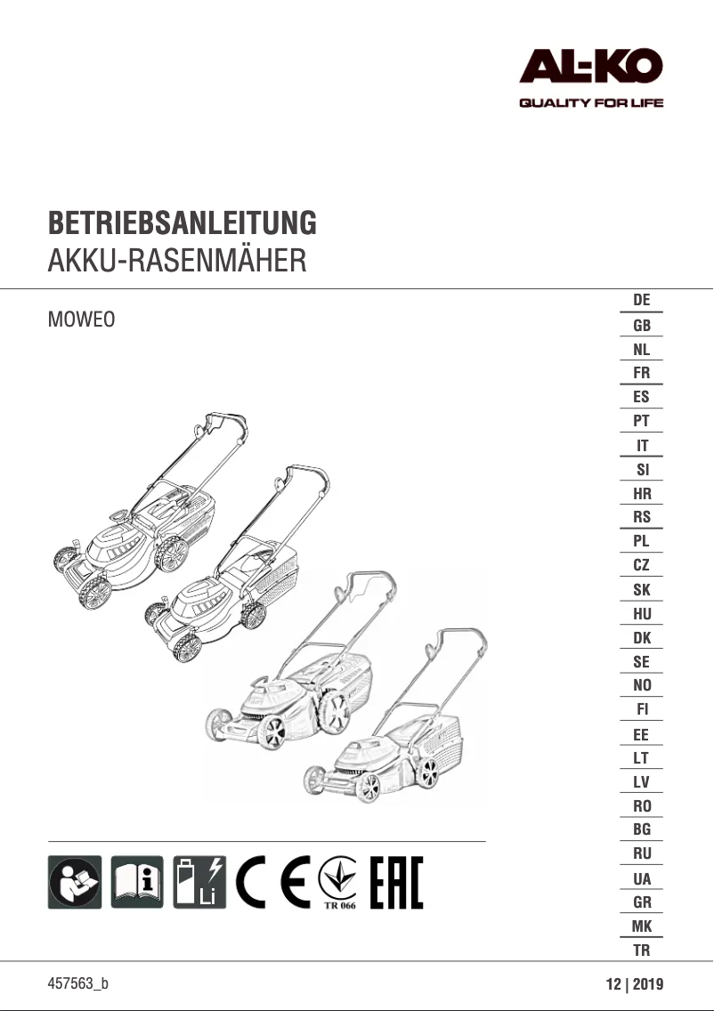 Imagen de la primera página del manual del dispositivo Moweo 42.0 Li