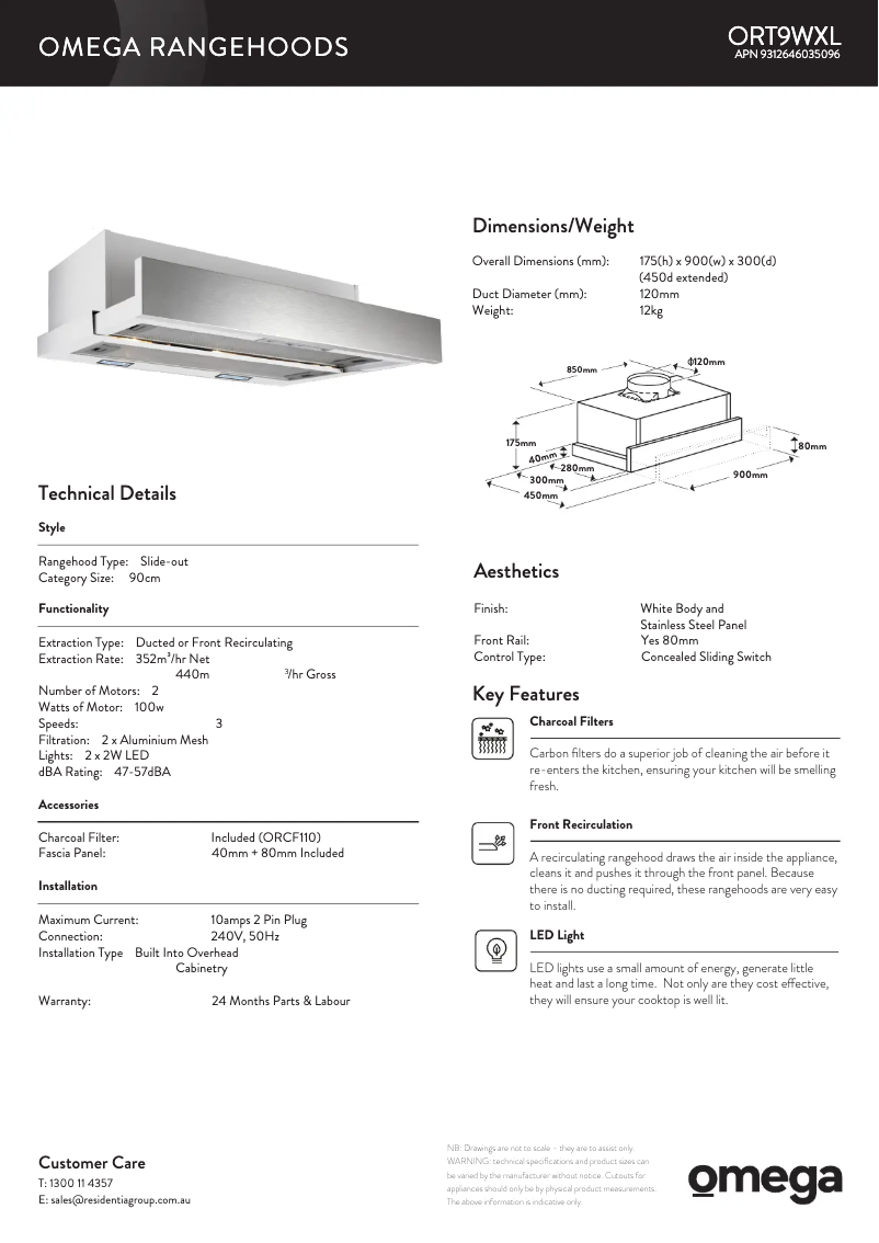 Imagen de la primera página del manual del dispositivo ORT9WXL
