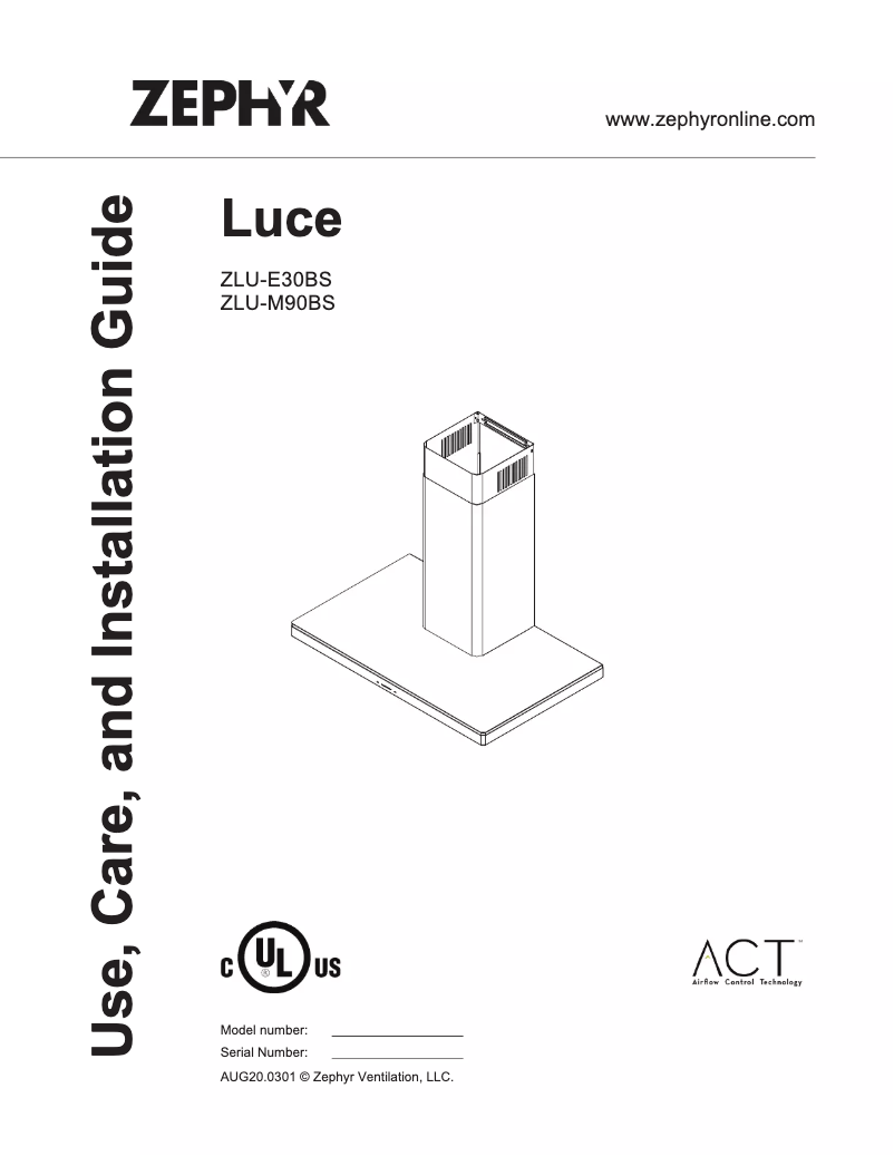 Imagen de la primera página del manual del dispositivo Luce ZLU-E30BS