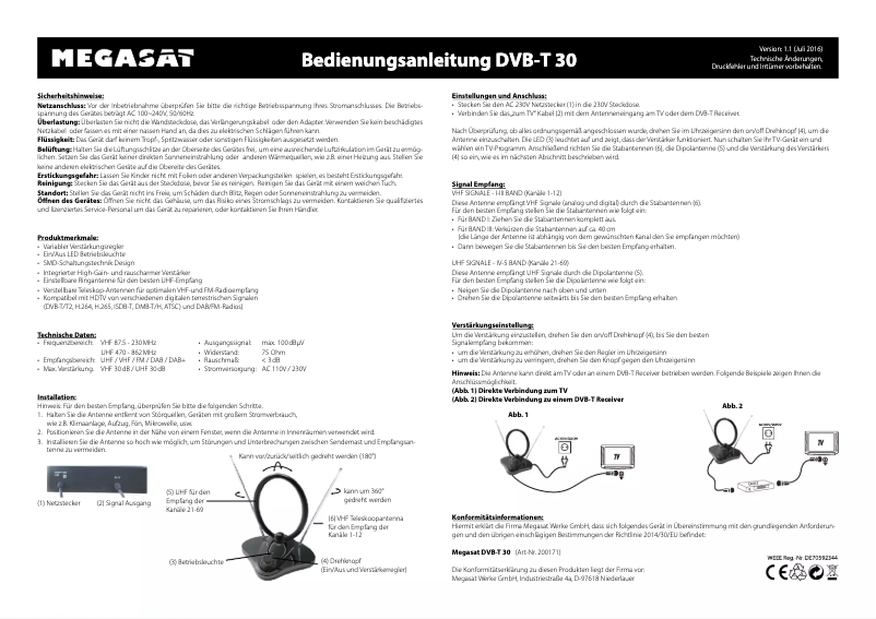 Imagen de la primera página del manual del dispositivo DVB-T 30