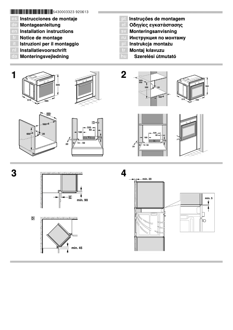 Imagen de la primera página del manual del dispositivo HBG23B450E