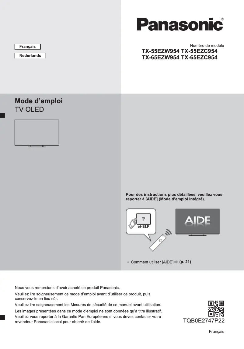 Imagen de la primera página del manual del dispositivo TX-65EZC954