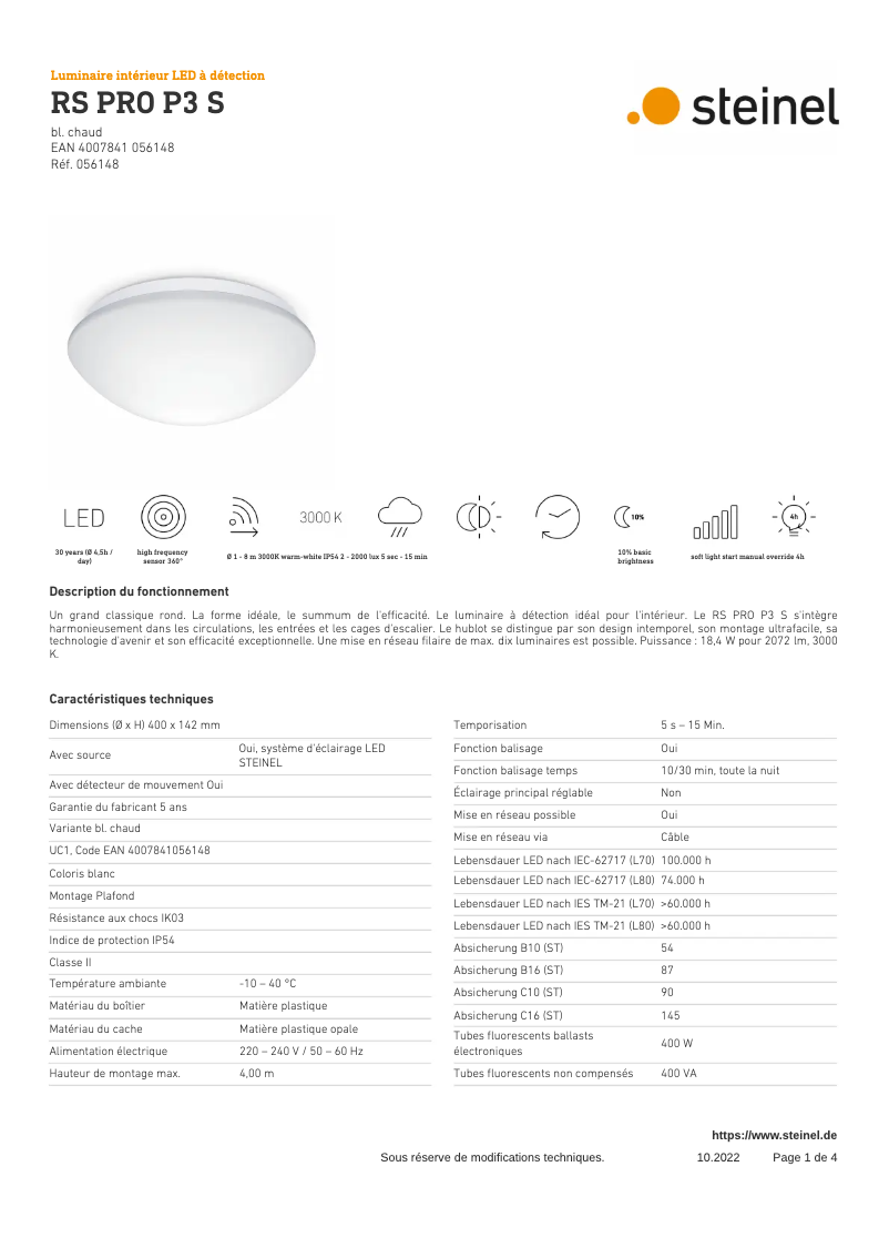 Imagen de la primera página del manual del dispositivo RS PRO P3 S