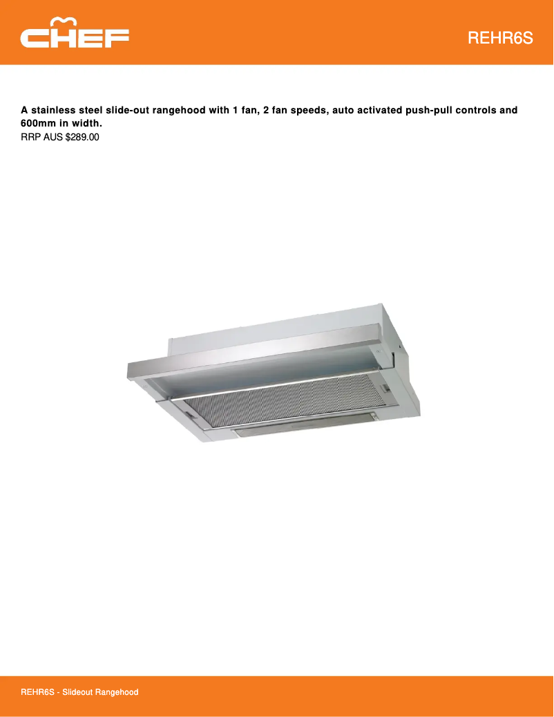Página 1 del manual Ficha técnica Chef REHR6S