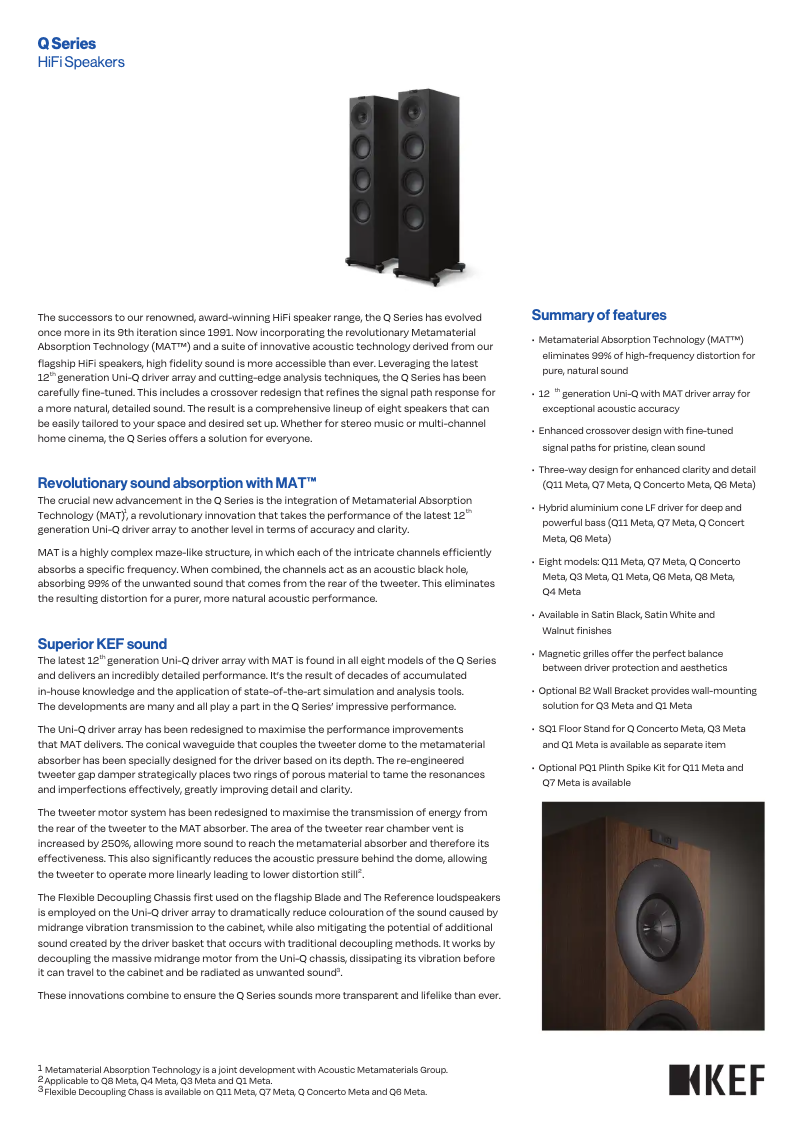 Página nº 1 - Ficha técnica KEF Q1