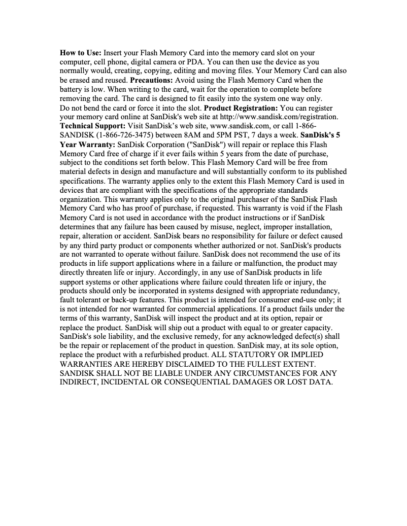 Página 1 del manual Manual de usuario Sandisk 32GB MicroSDHC