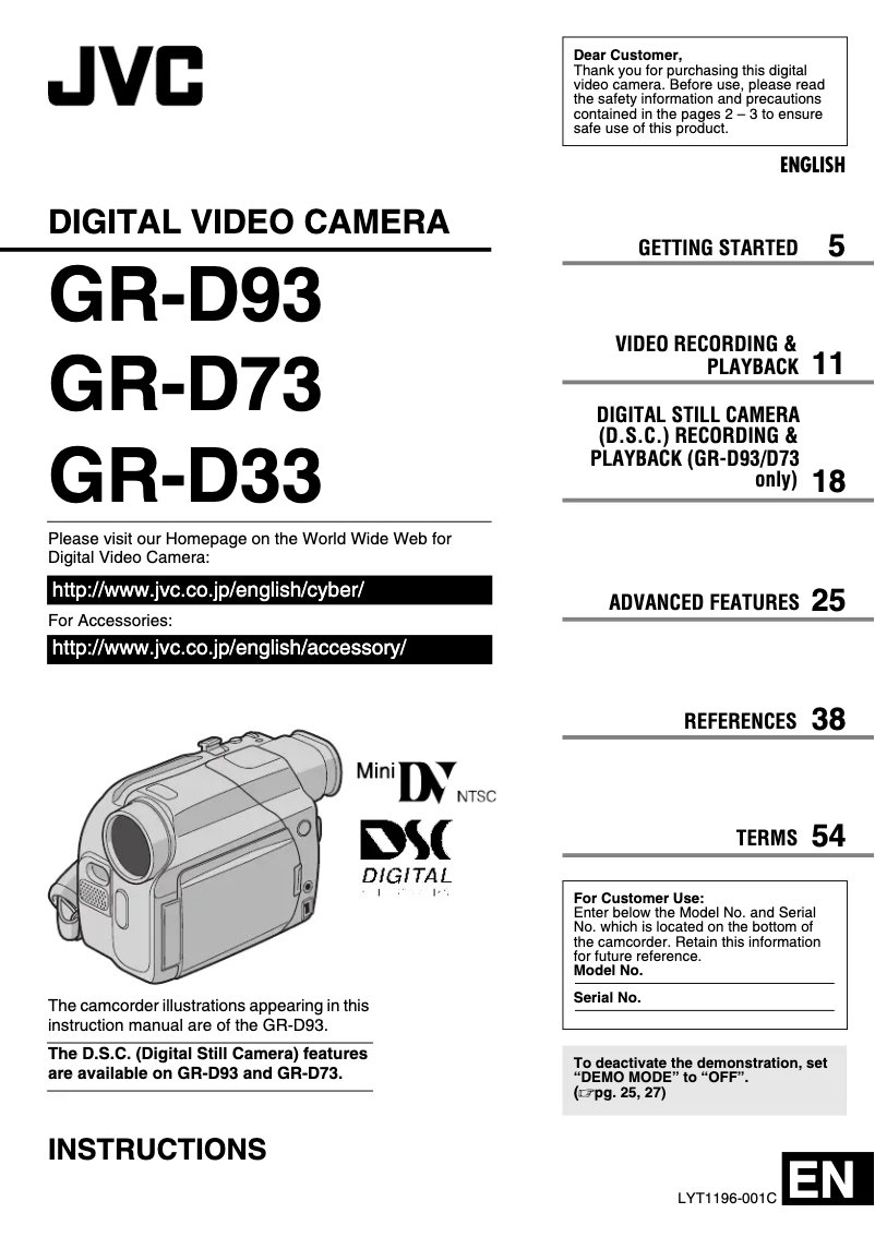 Página 1 del manual Manual de usuario JVC GR-D73