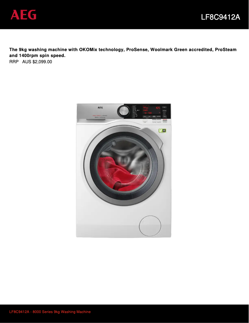 Imagen de la primera página del manual del dispositivo LF8C9412A