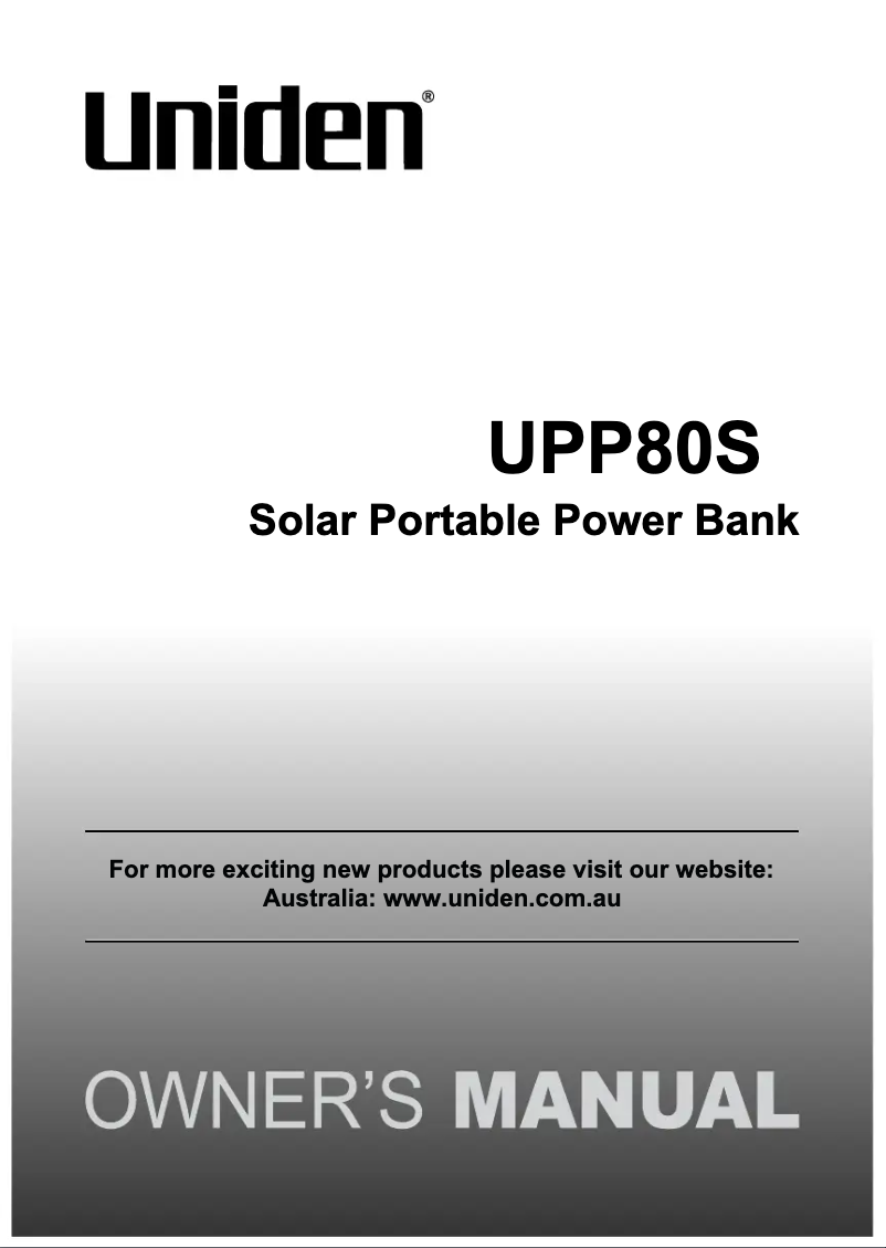 Imagen de la primera página del manual del dispositivo UPP80S