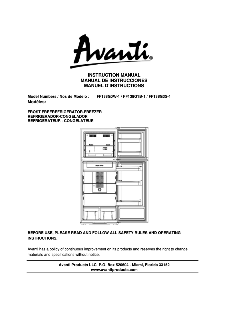 Imagen de la primera página del manual del dispositivo FF138G3S-1