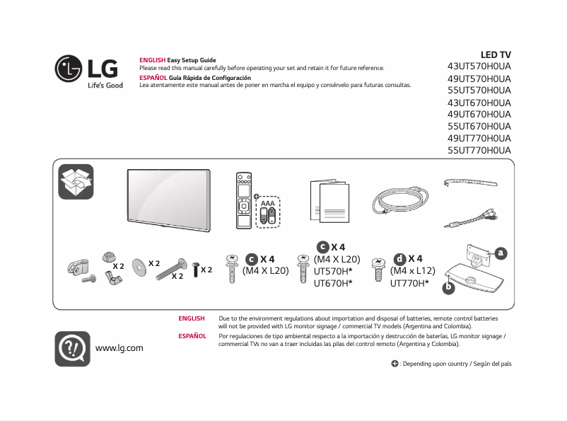 Página 1 del manual Manual de usuario LG 49UT770H0UA