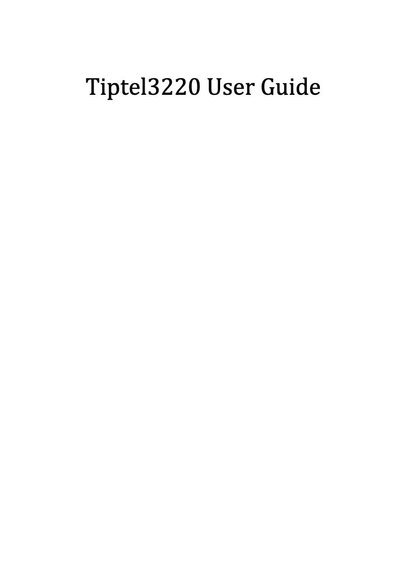 Página 1 del manual Manual de usuario Tiptel 3220