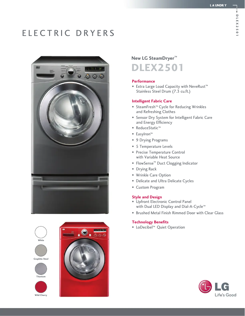 Página 1 del manual Ficha técnica LG DLEX2501V