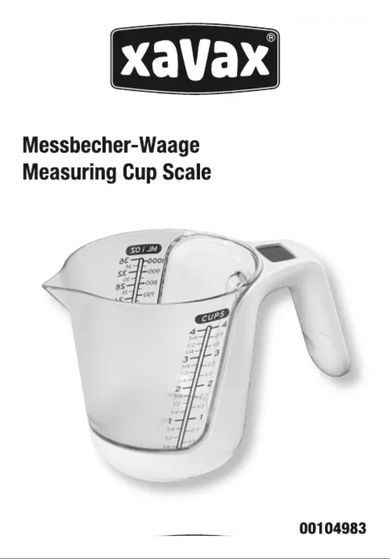 Página 1 del manual Manual de usuario Xavax Cup Scale 104983