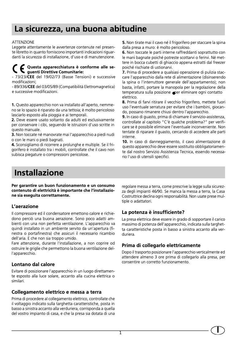 Página 1 del manual Manual de usuario Indesit GSE 160 c