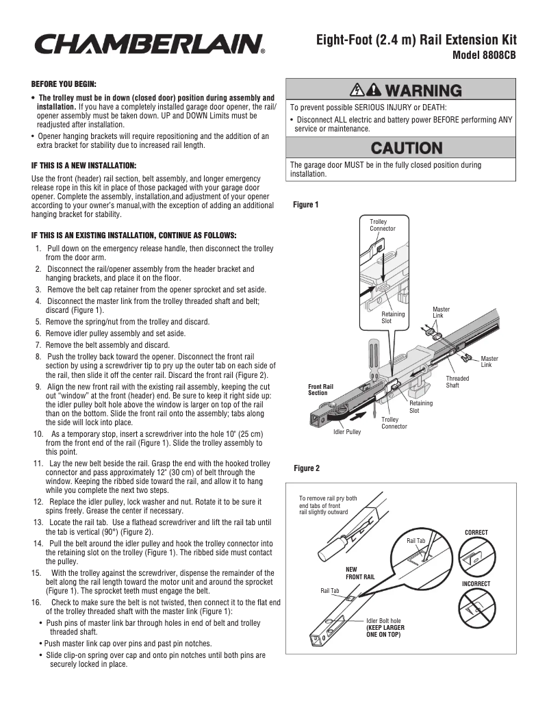 Página 1 del manual Manual de usuario Chamberlain 8808CB