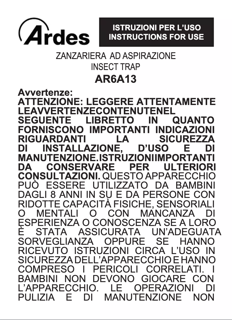 Página 1 del manual Manual de usuario Ardes AR6A13