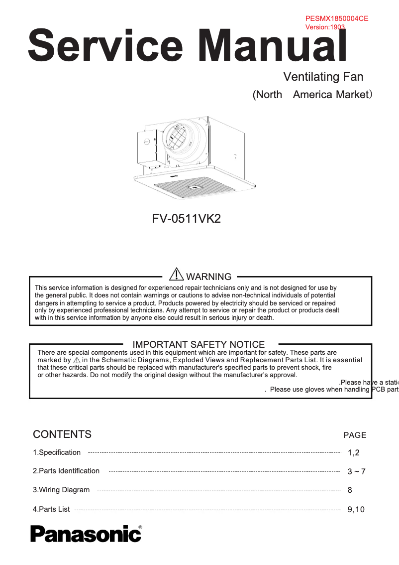 Imagen de la primera página del manual del dispositivo FV-0511VK2