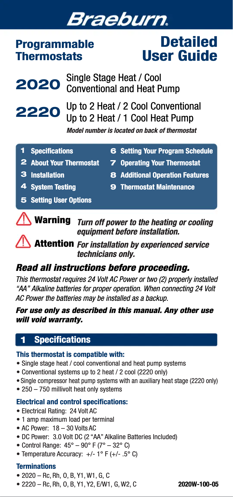 Imagen de la primera página del manual del dispositivo 2220