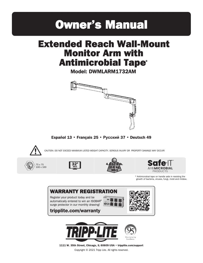 Imagen de la primera página del manual del dispositivo DWMLARM1732AM