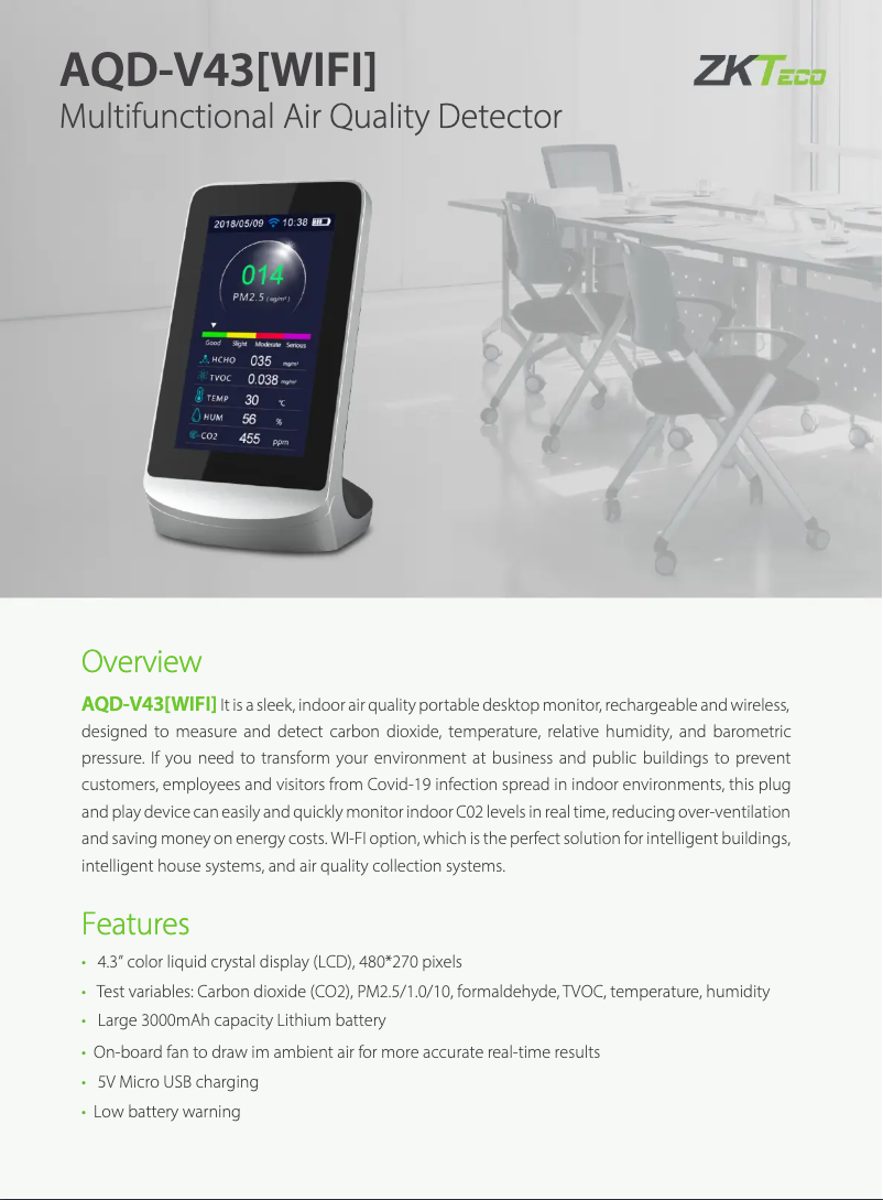 Imagen de la primera página del manual del dispositivo AQD-V43[WIFI]