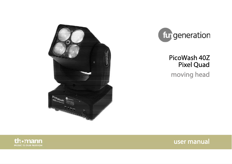 Imagen de la primera página del manual del dispositivo PicoWash 40Z Pixel