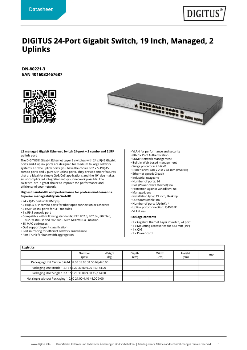 Imagen de la primera página del manual del dispositivo DN-80221-3