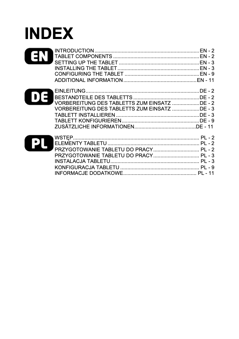 Página 1 del manual Manual de usuario Pentagram O-pen XXL P 2001