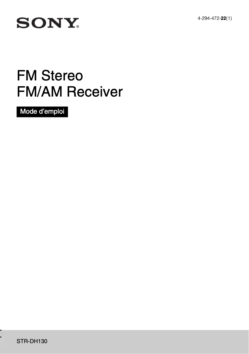 Página nº 1 - Manual de usuario Sony STR-DH130