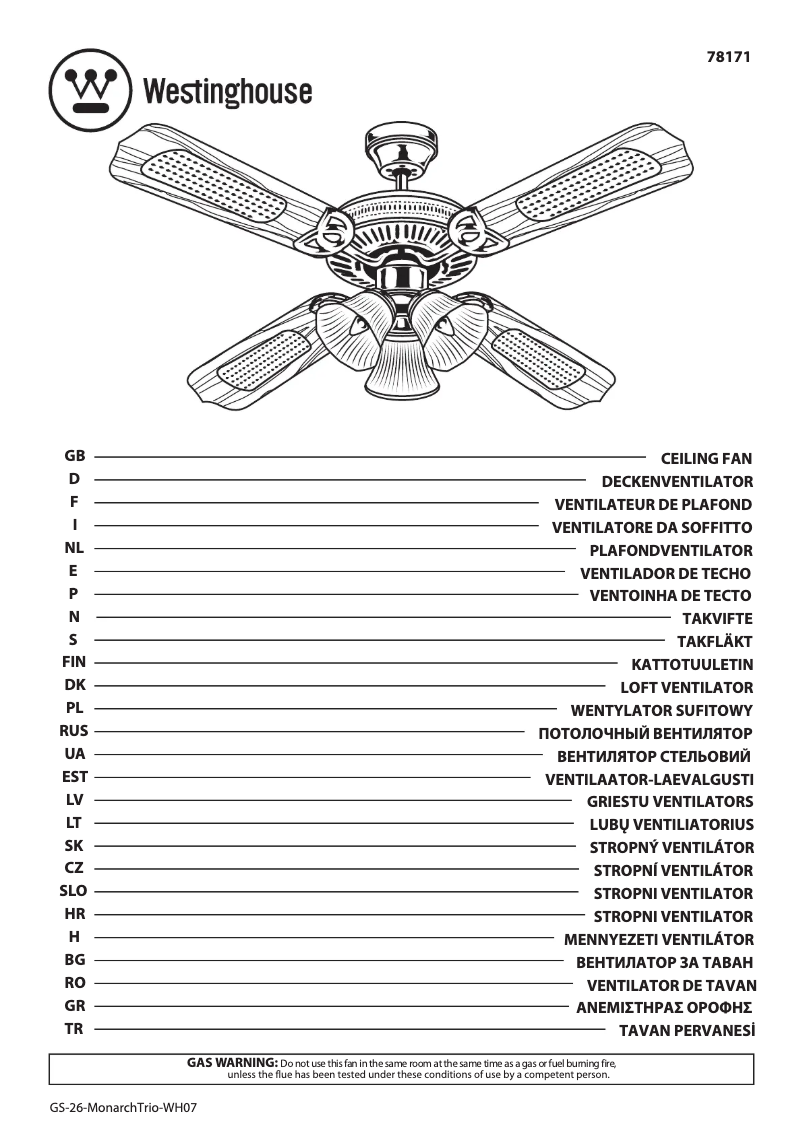 Página 1 del manual Manual de usuario Westinghouse 78171
